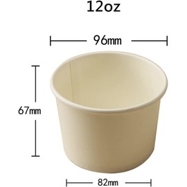 50 Pack Disposable Soup Bowls, 12oz Paper Soup Storage Containers with Lids for Hot & Cold Foods Disposable Kraft Food Bowls with Lids Ice Cream Containers（White）