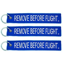 Apex Imports 3x Remove Before Flight Blue/White Key Chain 5.5" x 1" Motorcycle ATV Car Truck Keychain