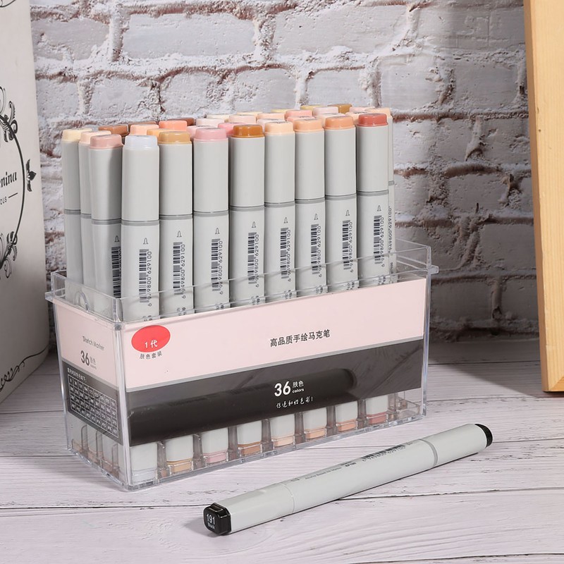 Marker Pen Double Head Skin Colors Transparent Set Painting Brush