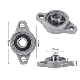 Pack of 4 KFL000 Pillow Block Bearings 10 mm Flange Bearings Self-Aligning Pillow Block Rhombic Flange Bearings Horizontal Zinc Alloy Ball Bearing Block for Printer Inner Diameter 10 mm Diameter
