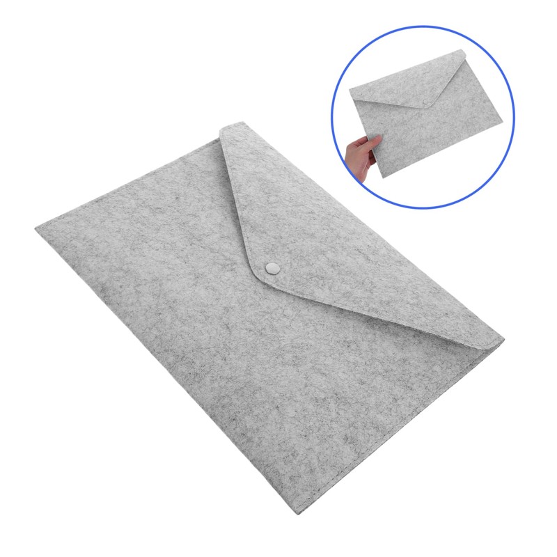 SEWACC Felt Document Carrier Bag with Button Closure Portable Organizer