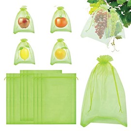 RIFNY 100 Pcs Green Mesh Fruit Protection Bags for Garden