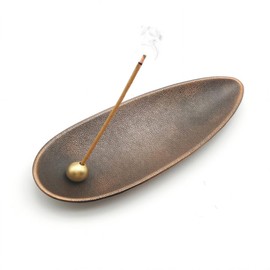 PureSino Incense Burner, Incense Holder, Compatible with Both Sticks and Cones, Ash Free, Stylish, Interior Decoration, Incense Holder, Meditation, Yoga (Bronze)