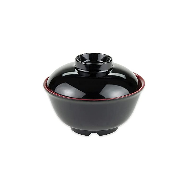 G.E.T. B-123-F, Fuji Collection, Black 12 oz. Melamine Bowls with
