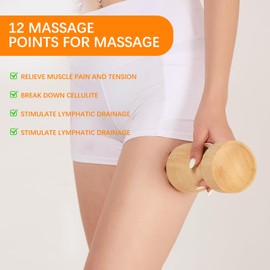 AICNLY 2in1 Wood Therapy Massage Tools for Body Shaping, Lymphatic Drainage Massager, Maderoterapia kit, Wooden Massage Roller, Anti-Cellulite Massager, Body Sculpting Tools Set