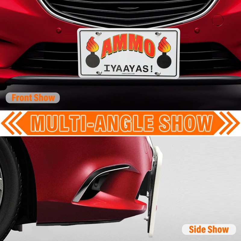 Front Bumper Tow Hook License Plate Mount Bracket Compatible with