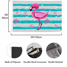 Swono Pink Flamingo Flag 3x5 FT Big Flag Outdoor Indoor Office with Brass Grommets