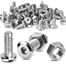 TXXATX M5 x 20 Screws Allen Screws and Nuts Set 50 Sets of Pan Head Screws M5 Flat Head Screws Full Thread Screws with Nuts Stainless Steel Screws for DIY Projects Furniture Repair