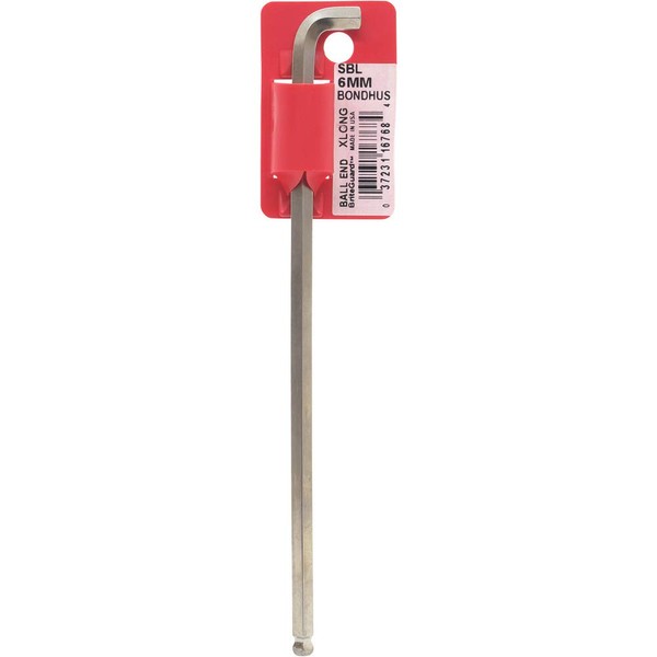 BONDHUS Hex Stubby Ball Point, L-Wrench, Extra Long, 0.2 inches