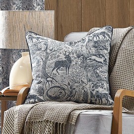 furn. Winter Woods Animal Chenille Cushion Cover, Midnight