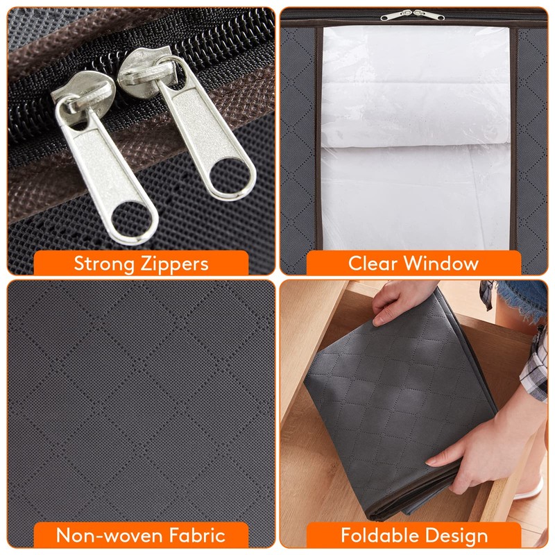 Lifewit Large Capacity Clothes Storage Bag Organizer with Reinforced Handle