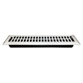 Empire Register Co, Vent Cover - 2x14 inch, Modern Contemporary Design, Brushed Nickel Finish, Heavy Duty Floor Vent Covers, Metal Damper Attached Vent Covers for Home Floor only