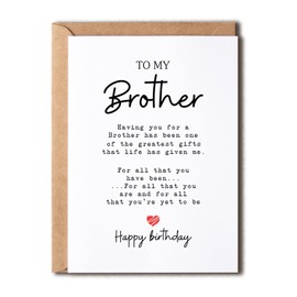 AIQIUQIU Birthday Card for Brother, Funny Birthday Greeting Card for Boy/Men, Perfect Happy Birthday Gifts for Him- Blank Inside