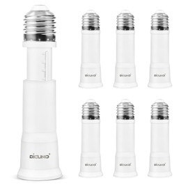 DiCUNO E26 3.15-4.13Inch/8-10.5CM Extension Flexible Socket Extender Adapter, E26 to E26 Edison Screw Converter, Light Socket Extender, Lamp Bulb Socket Extension, 6-Pack