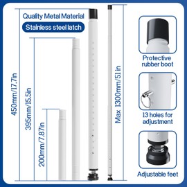 WooFog Sliding Door Security Bar,Window Security Bars Inside,17-50 inch Adjustable Patio Glass Door/Window Lock Bar for Burglar Proof/Child Safety, Window Stoppers for Sliding/Vertical Windows -2 PCS