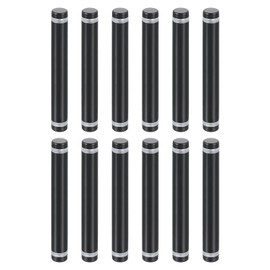 uxcell 12 Pcs Standoff Screws, 1/2" x 3.54" Stainless Steel Double Head Advertising Screws Wall Standoff Mounts Hardware for Acrylic Glass Sign Holder Wine Glass Rack, Black