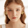 FFWTPY Women's Earrings Niche Flower Stud Earrings Women Trendy Retro