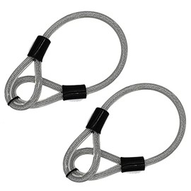 Wideskall 2-Pack 27" inch 15mm Super Duty Vinyl Coated Double Looped Braided Steel Cable Clear