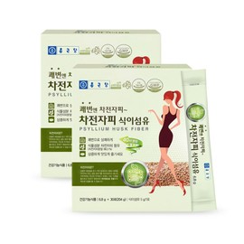 Chong Kun Dang Psyllium Husk Dietary Fiber 30 Pieces, 204g, 2 Pieces / 종근당 차전자피 식이섬유 30개입, 204g, 2개