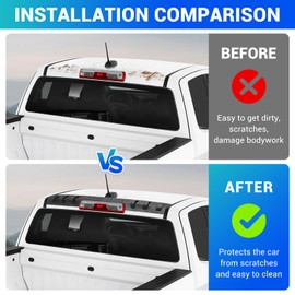 Titibett Truck Roof Spoiler Compatible with 2015-2025 Chevy Colorado GMC Canyon Rear Roof Protector Wing Fits for Colorado Canyon Accessories Roof Mat Third Brake Light