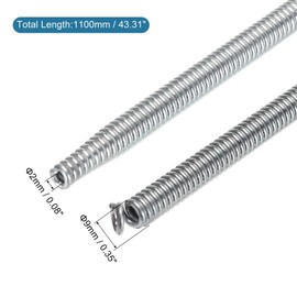 sourcing map Springs Pipe Bender Diameter 9 mm / 0.35 Inch Steel Pipe Copper Tubes 1100 mm / 43.31 Inches Long for 1/2 Inch Copper Pipe (12 mm) for Renovations, Electricians Installation Bending Pipe