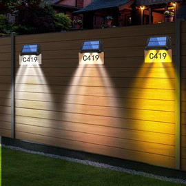 MEDOYOH Solar Illuminated House Numbers, DIY Solar House Number Light Street Name 1200 mAh Acrylic Plate IP65 Waterproof for Outdoor Address Signs, 3 Colours