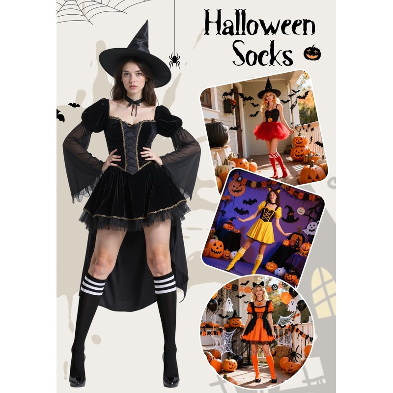 American Trends Knee High Socks Thigh High Baseball Stockings Striped