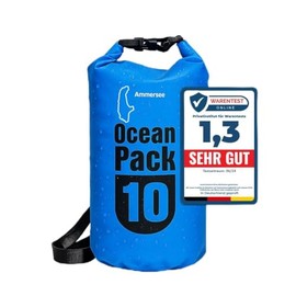 Flowly Wasserdichter Seesack Ammersee Blau mit Schultergurt – Dry Bag für SUP, Strand & Boot | Schwimmtasche & Wetbag für Urlaub, Segeln, Kajak | Travel Gadget wasserdichte Tasche