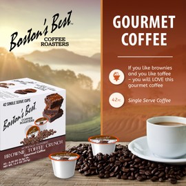 Boston’s Best - Brownie Toffee Flavored Delicious Gourmet Coffee Compatible with Keurig Coffee Maker, 1 Count (42 Single Serve Medium Roast Cups)