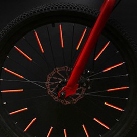 MACHSWON 2 pack of Bicycles Reflective Spokes Mountain Bike Colorful Warning Reflective Strip Bicycle Wind and Fire Wheel Steel Wire Reflective Strip Orange