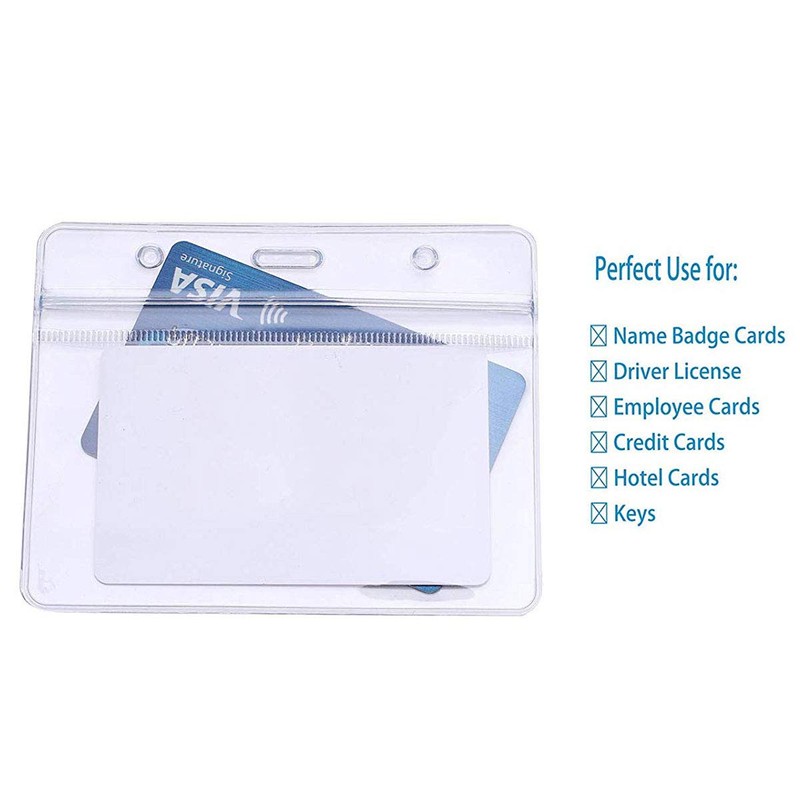 20 Pcs Clear Plastic Waterproof ID Badge Holder Badge Holder