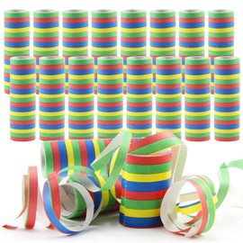 SJUNJIE 16 Rolls of Paper Streamers Colourful 18 Sections per Roll 4 Metre Streamers Birthday Streamers Set Suitable for Decoration of Birthday Parties and Weddings