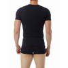 Underworks Mens Cotton Concealer Compression V-Neck T-Shirt Top, Small, Black