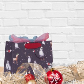 Glick Luxury Gift Bag Medium Landscape Frosty Friends Midnight Christmas Bag, Gift Wrapping at Christmas