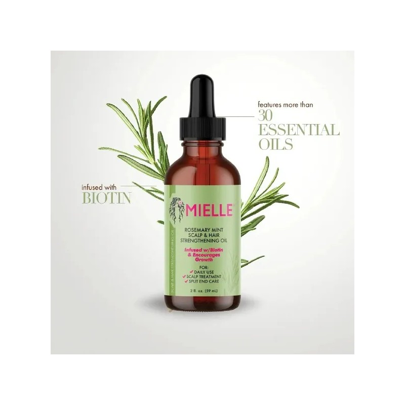 . . Fortalecedor Del Cabello Orgánico Mielle Menta Y Romero
