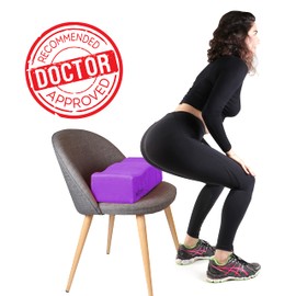 YESINDEED The Original Brazilian Butt Lift Pillow – Dr. Approved for Post Surgery Recovery Seat – BBL Foam Pillow + Cover Bag Firm Support Cushion Butt Support Technology - Purple