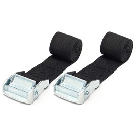 MroMax 1.5" Width x 2.62ft Length Lashing Straps Polypropylene Cam Buckle Lashing Straps 300Kg Load Cargo Tie Down Strap 38mm x 0.8M for Moving Cargo Black Tone 2Pcs