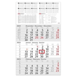 3 Month Calendar 2025 Wall Calendar with Slider - "INFO" Calendar 2025 Wall Calendar 30 x 50 cm Large - Office Calendar | with School Holidays, Holidays & Yearly Overview (Information 3 Month (Pack of