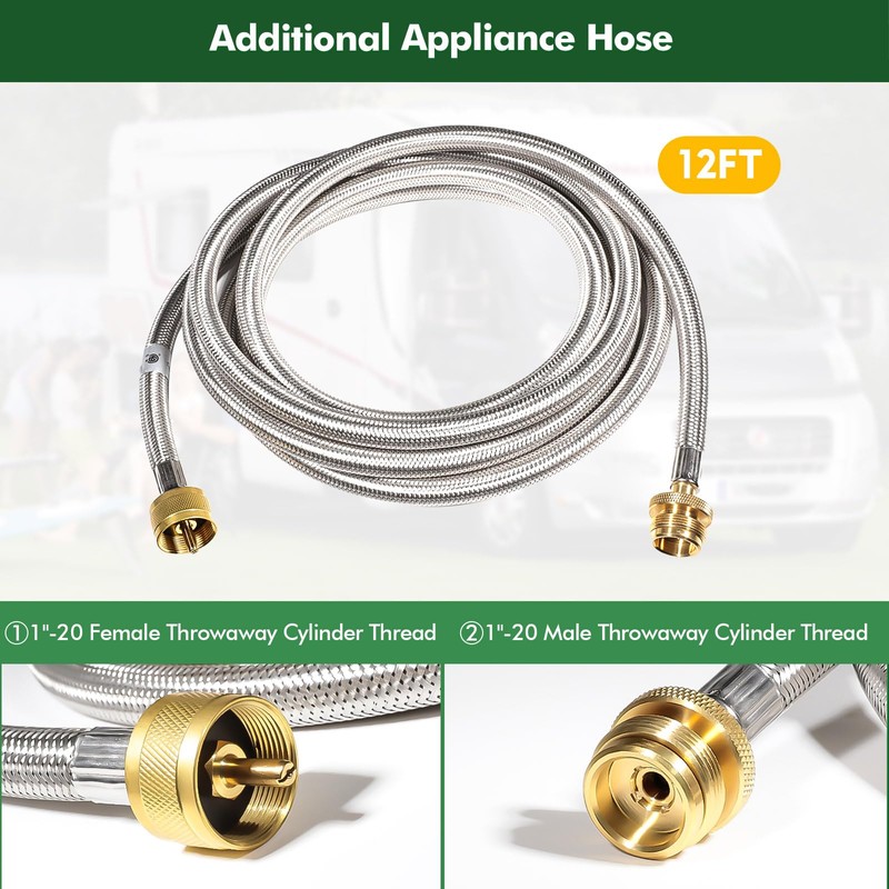 Extend a Stay RV Propane Kit, Propane Brass Tee 4