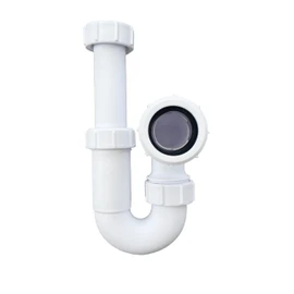Universal Adjustable Swivel P Trap with Anti-Slip Ring, Telescopic Sink Trap, 40mm (1.1/2") Multi-fit Sink Waste Kit, BS EN2574-1 Compliant Waste Pipe U Bend