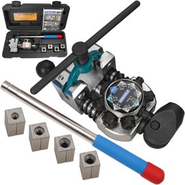 SEEKSELF Professional Brake Line Flaring Tool Kit for 45 Degree Single, Double and Bubble Flares, 3/16", 1/4", 5/16", 3/8" and 4.75mm Steel Copper Metal Tubing, Black