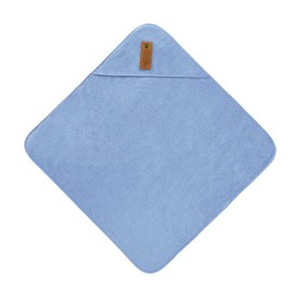 Arus Organic Cotton Baby Hooded Towel Set with 2 Baby Wash Cloths - Light Blue, 75 x 75 cm