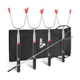 UNCO - Marshmallow Roasting Sticks with Insulated Handles, 4 Pack, 34" - For S'mores, Hot Dogs, Campfires and Fire Pits