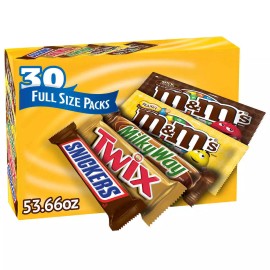 Mars 30 Mars Variety Pack Snickers M&M Chocolate Peanuts Twix MilkyWay Candy Snacks..