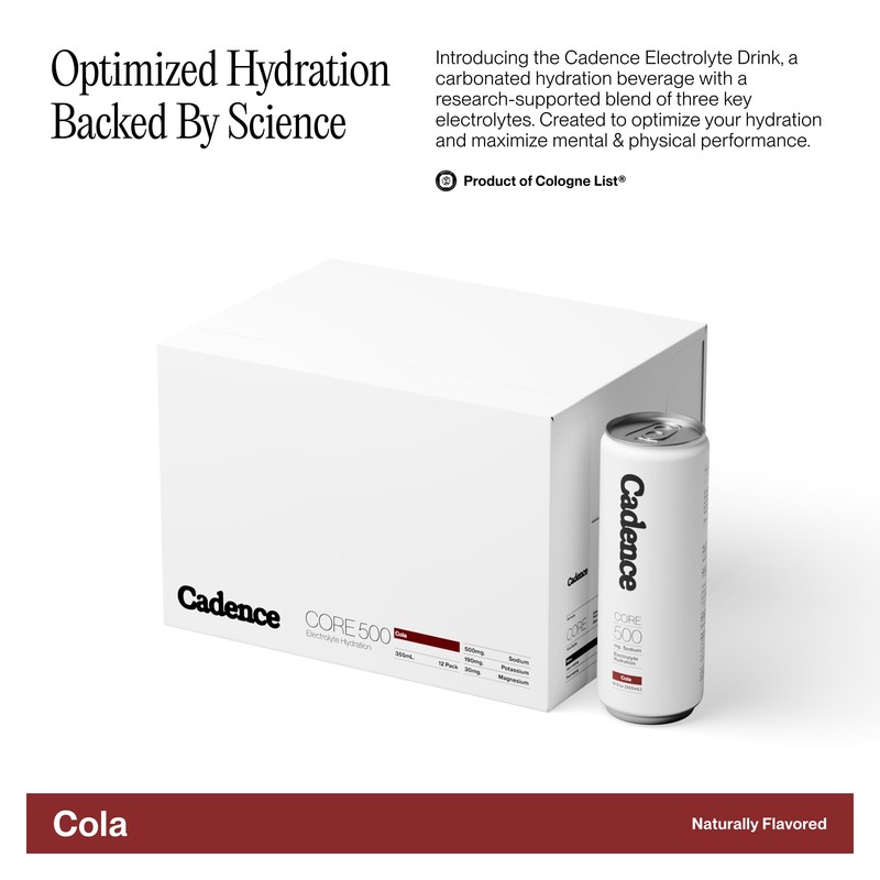 Cadence Electrolyte Drink - Crisp Cola Flavor, 355ml x 12