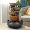 Agoodping Relaxtion Tabletop Fountain with LED Lights-Desktop Waterfall Fountain Submersible
