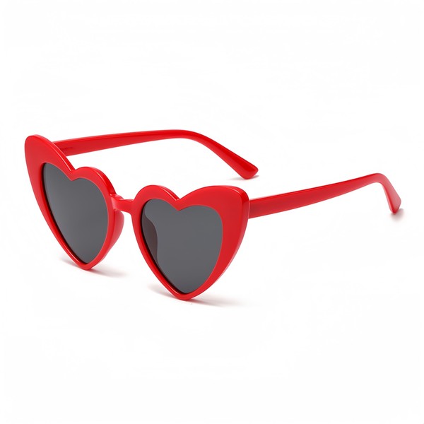WDZAYXC Polarised Heart Sunglasses Vintage Cat Eyes Glasses Love Heart