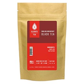 Elevate Tea English Breakfast Tea - Loose Leaf Black Tea, High Caffeine, 3 oz Pouch - 30 Cups, Hot & Iced Tea, No Artificials, 3 Pack