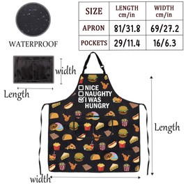 MNIGIU Funny Chef Apron I Was Hungry Cooking Apron With Pockets BBQ Gift Cooking Lover Gift Foodie Inspired Gift