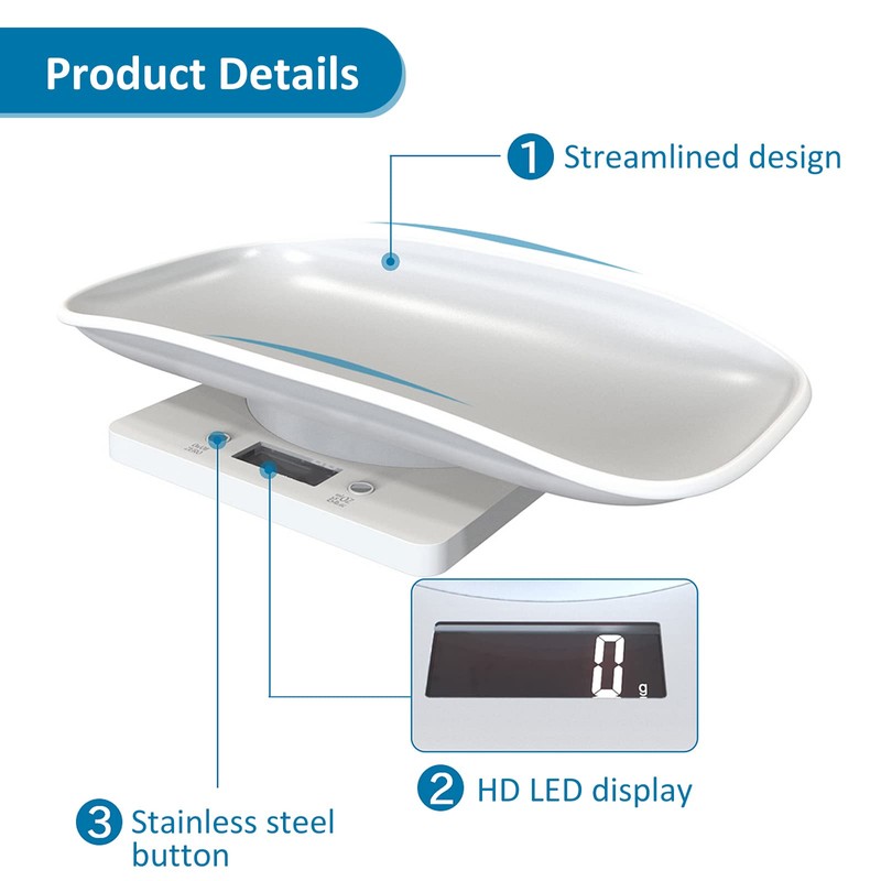 Digital Pet Scales Electronic LCD Scale for Small Animals with